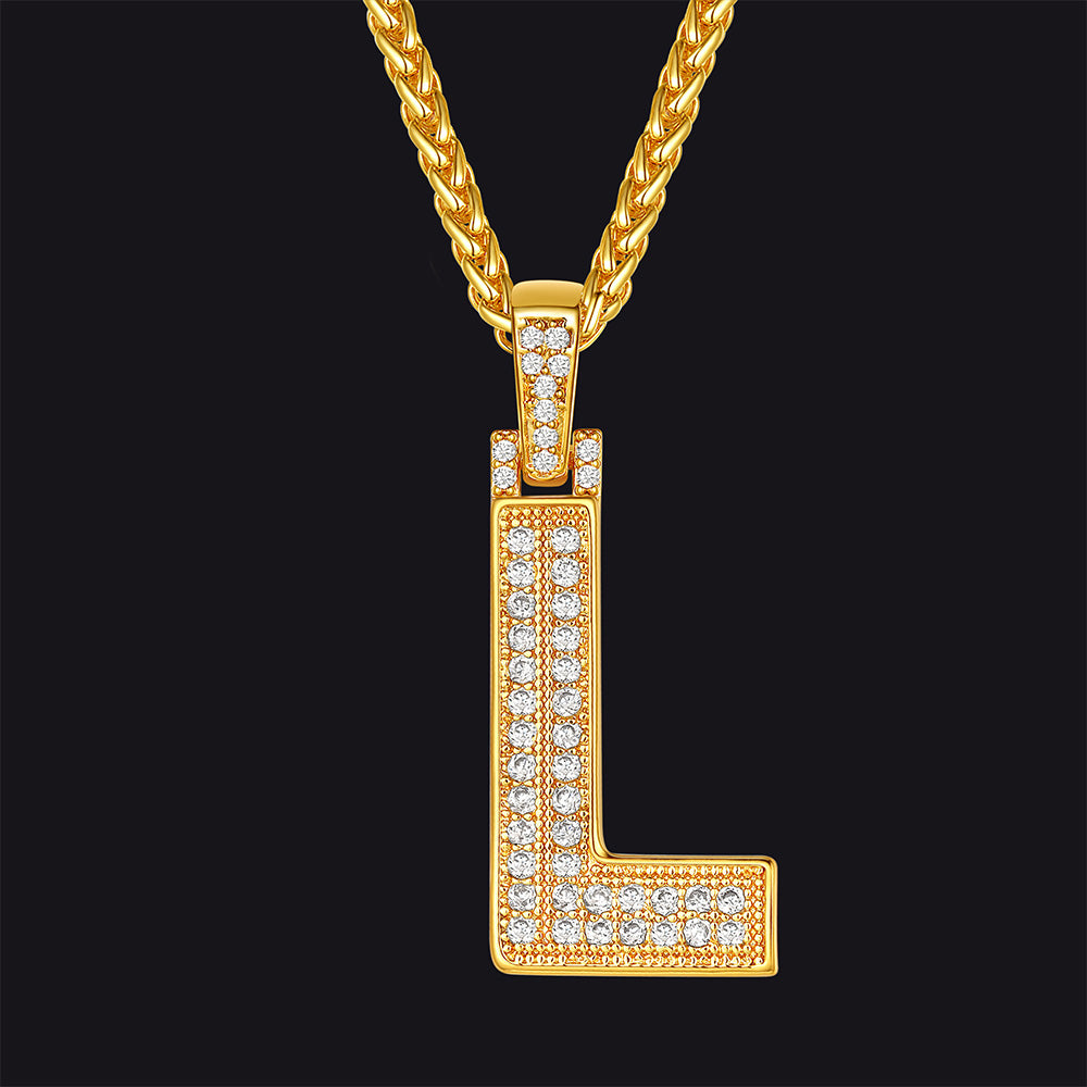 FaithHeart Cubic Zirconia Number Letter Pendant Lucky Jewelry Necklace FaithHeart