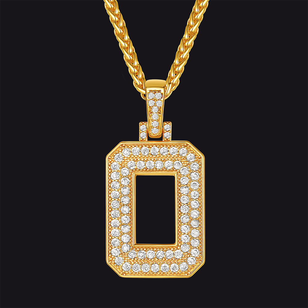 FaithHeart Cubic Zirconia Number Letter Pendant Lucky Jewelry Necklace FaithHeart