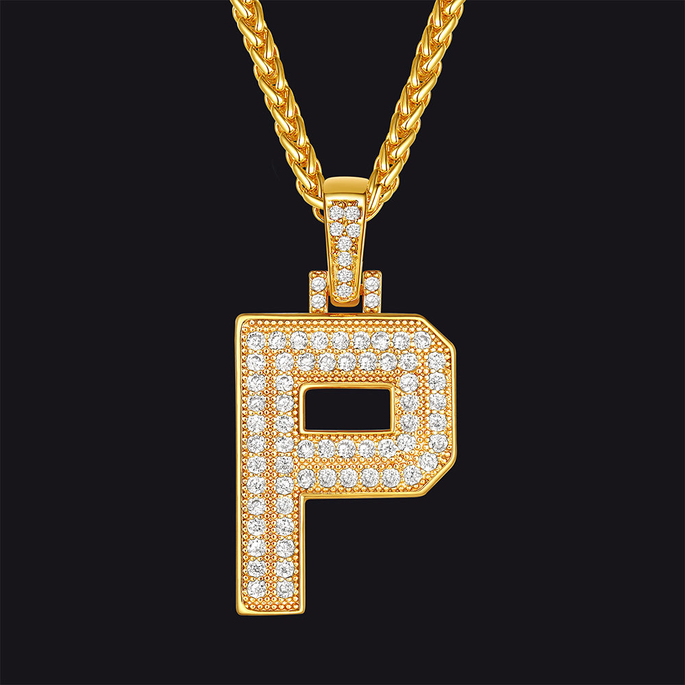 FaithHeart Cubic Zirconia Number Letter Pendant Lucky Jewelry Necklace FaithHeart