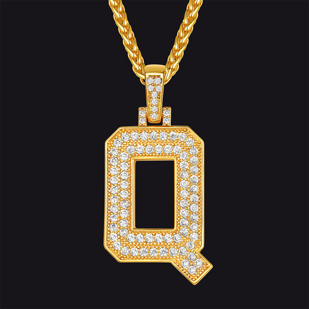 FaithHeart Cubic Zirconia Number Letter Pendant Lucky Jewelry Necklace FaithHeart