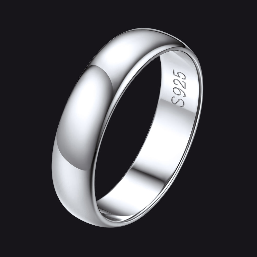 Sterling Silver Minimalist Band Rings for Couple Men Women