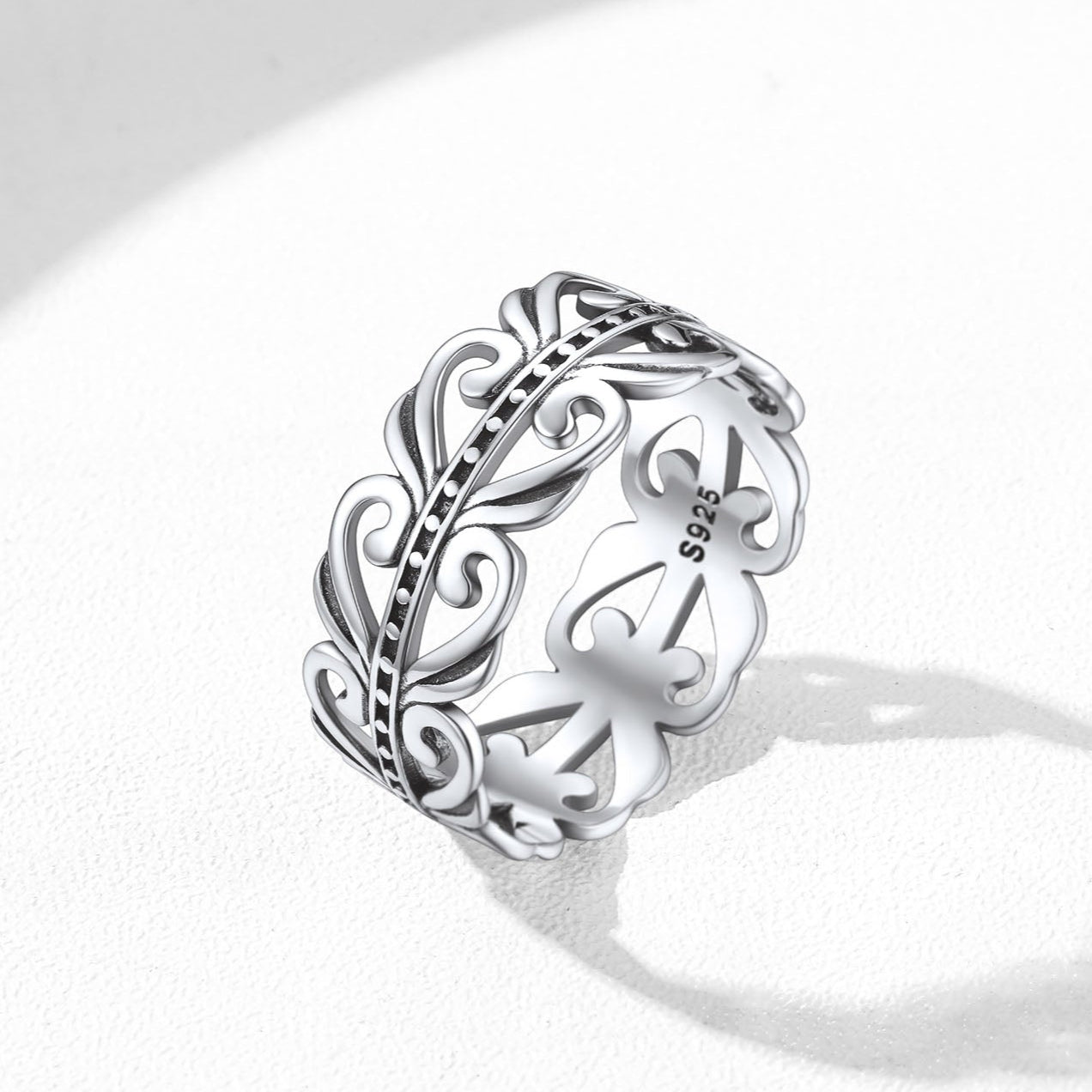 Celtic Knot Filigree Vine Leaf Ring for Women