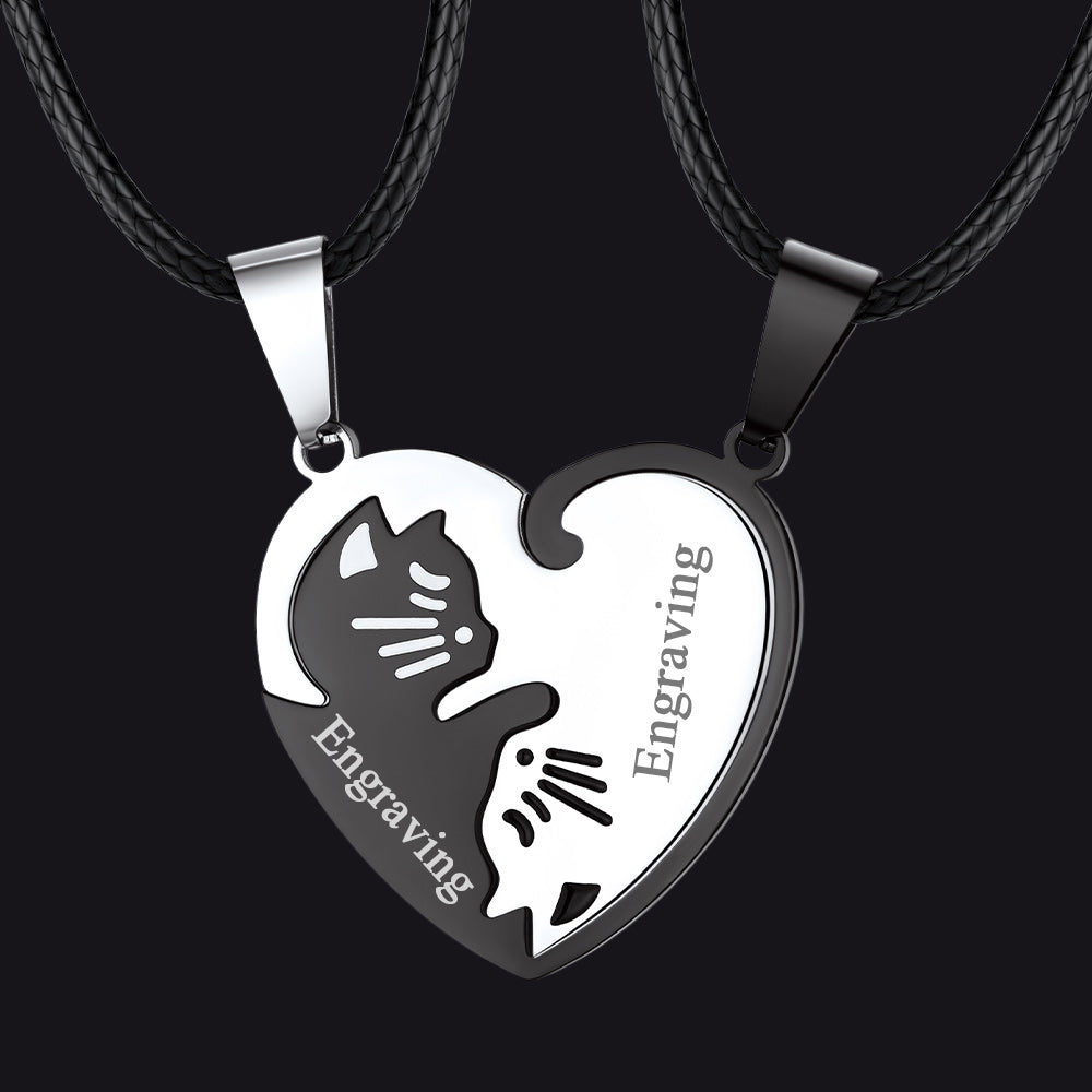 Cat Matching Puzzle Necklace Couples Gift – FaithHeart Jewelry
