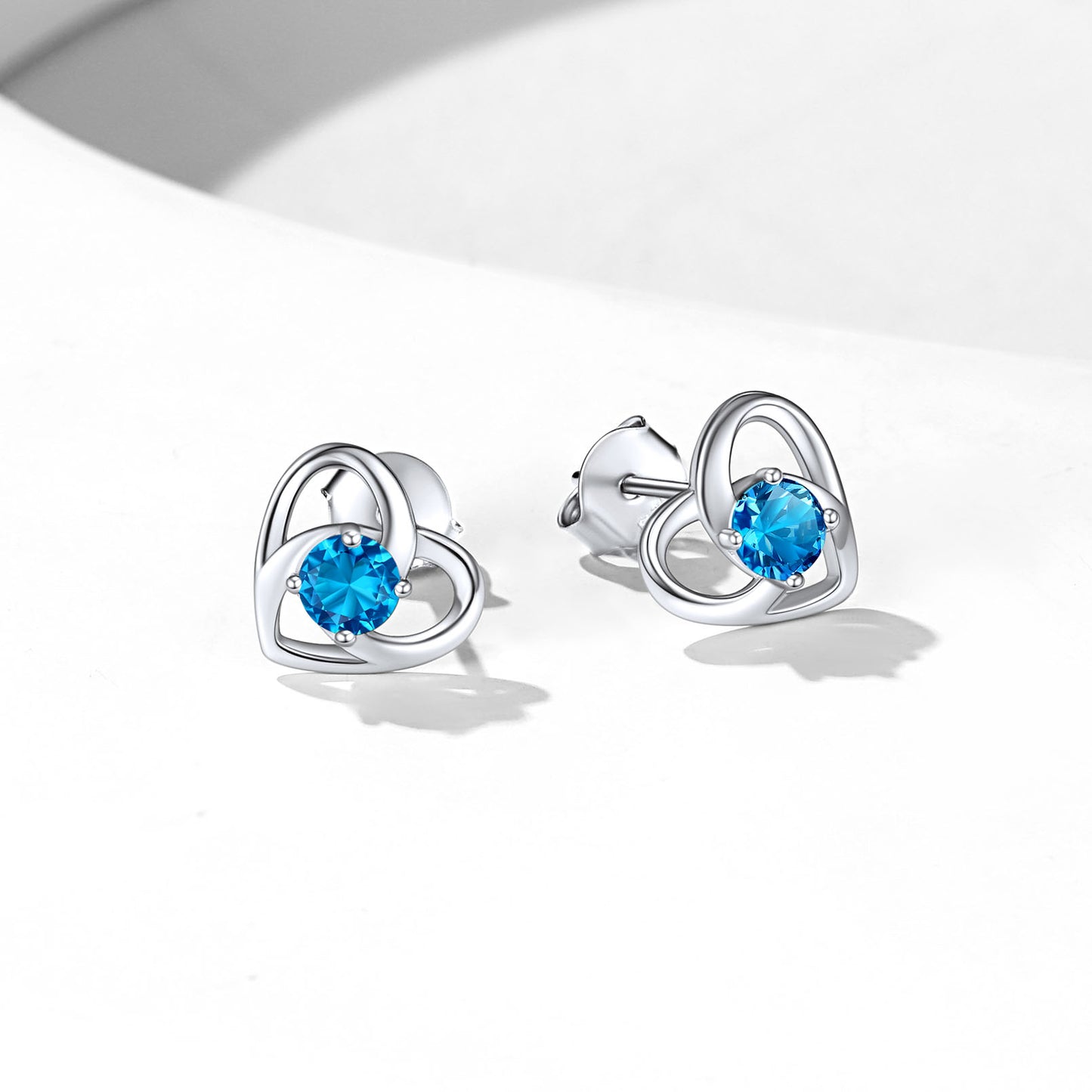 Sterling Silver Celtic Knot Birthstone Stud Earrings Birthday Gifts