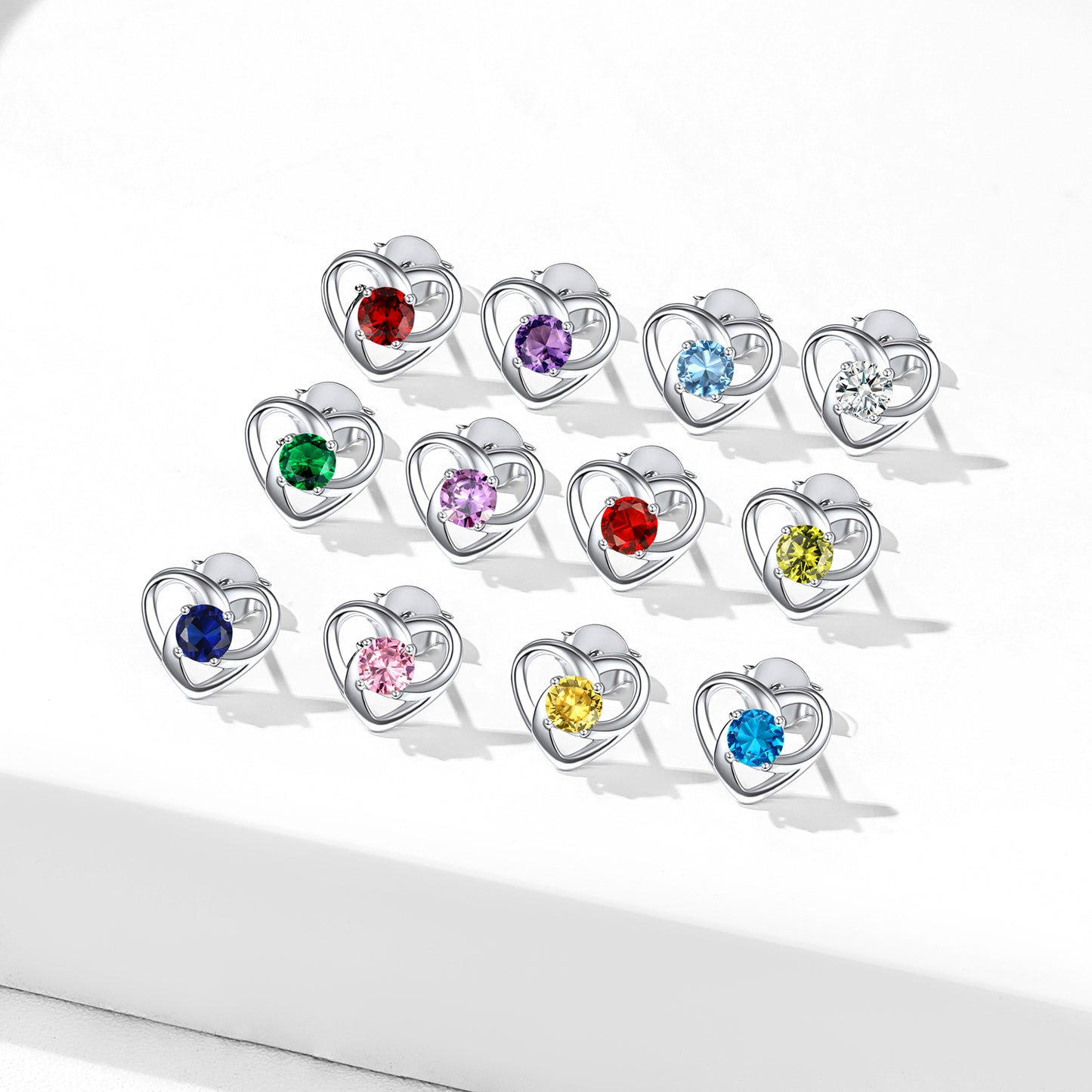 Sterling Silver Celtic Knot Birthstone Stud Earrings Birthday Gifts