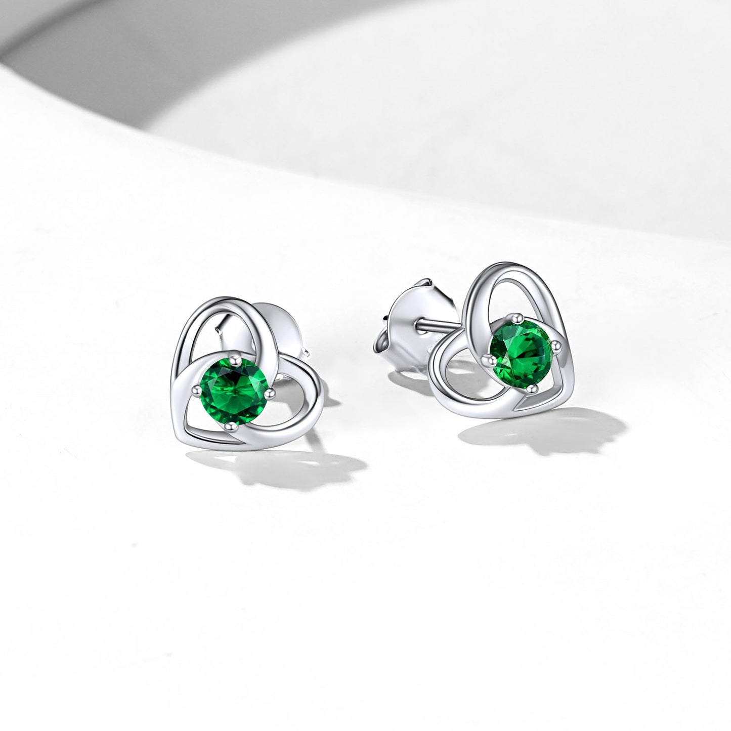 Sterling Silver Celtic Knot Birthstone Stud Earrings Birthday Gifts