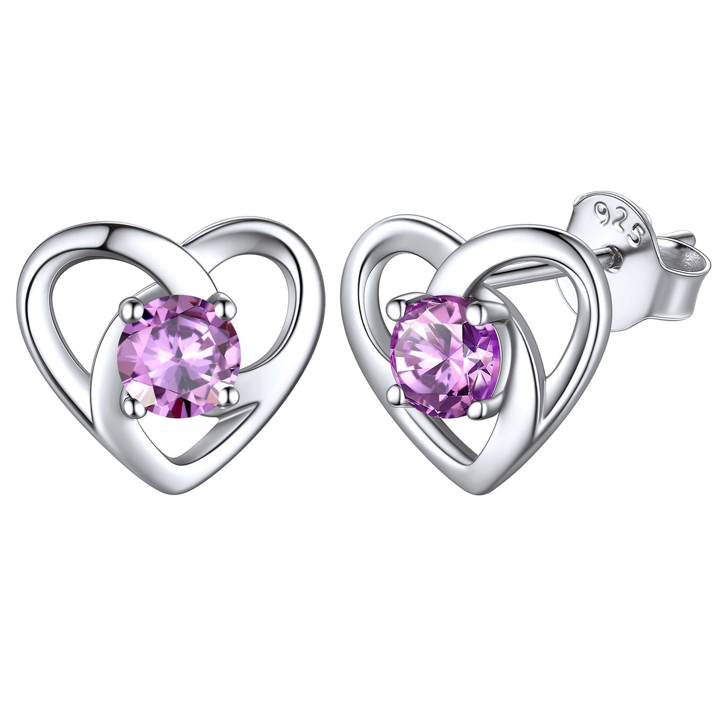 Sterling Silver Celtic Knot Birthstone Stud Earrings Birthday Gifts