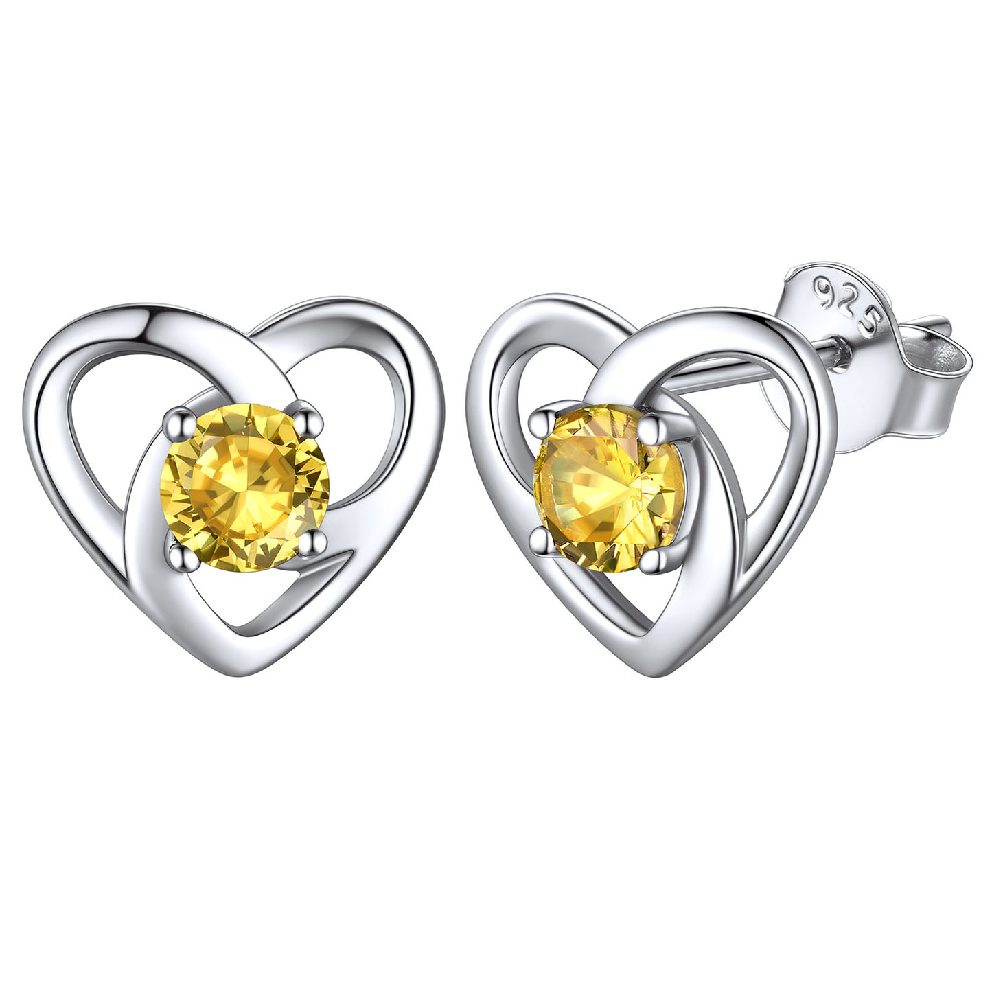 Sterling Silver Celtic Knot Birthstone Stud Earrings Birthday Gifts