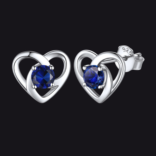 Sterling Silver Celtic Knot Birthstone Stud Earrings Birthday Giftsimg