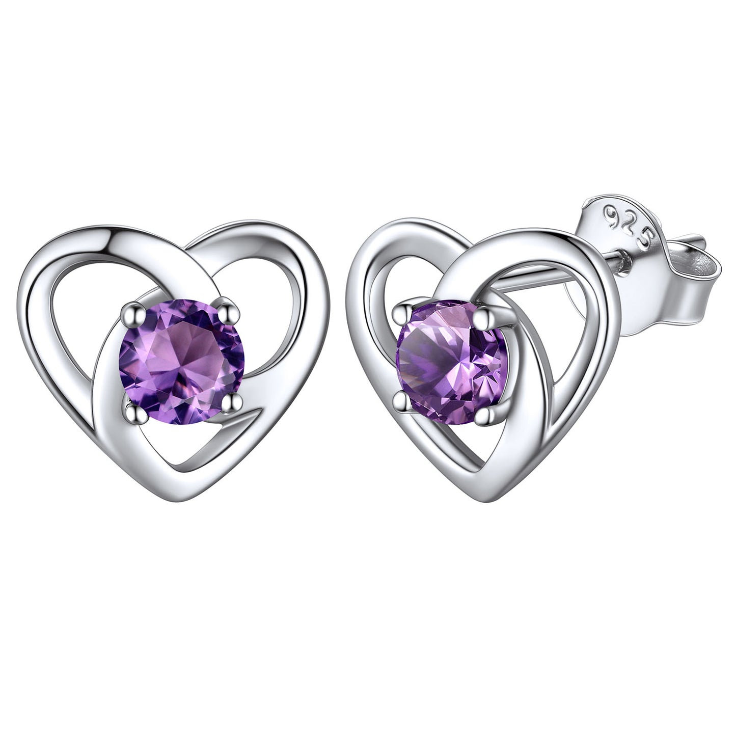 Sterling Silver Celtic Knot Birthstone Stud Earrings Birthday Gifts