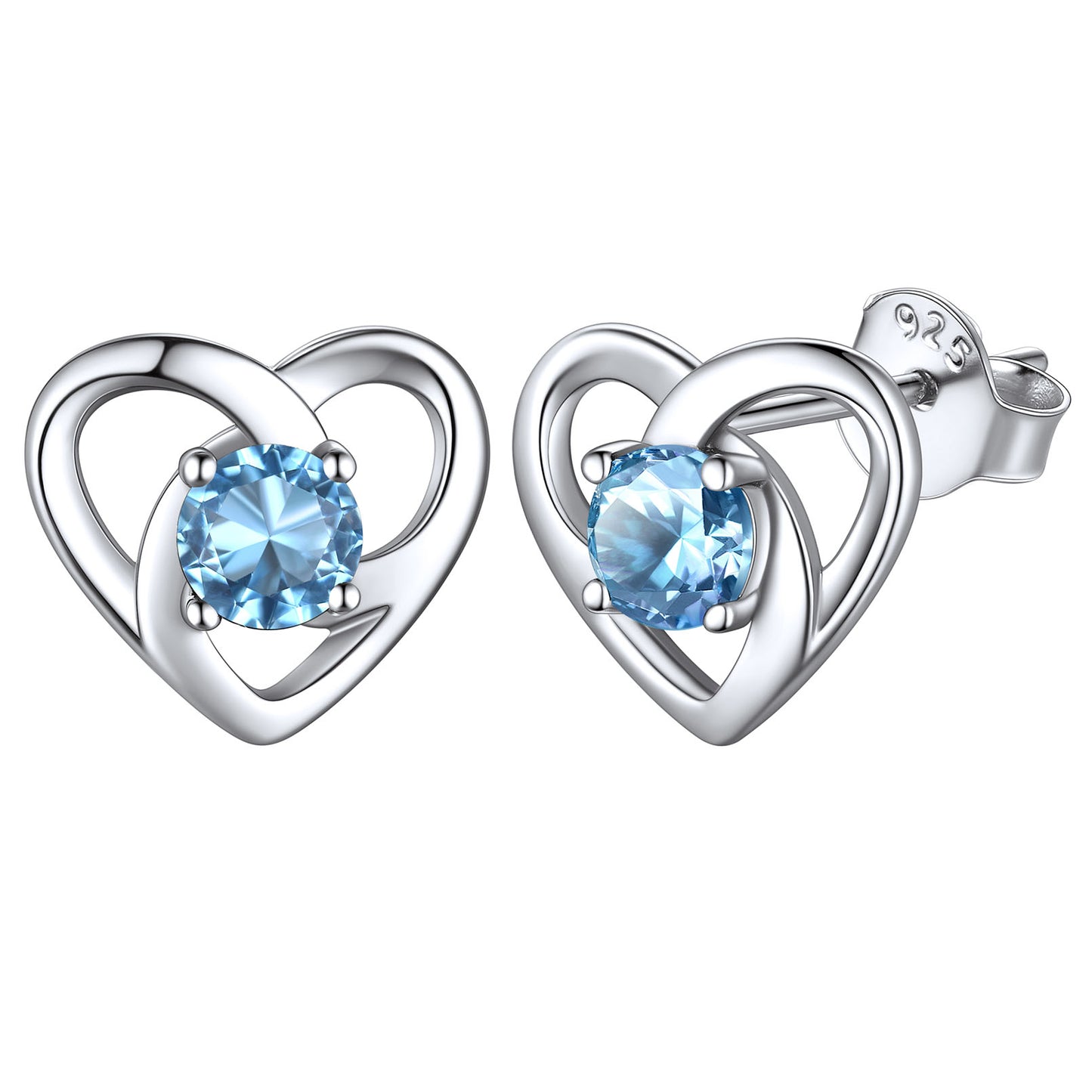 Sterling Silver Celtic Knot Birthstone Stud Earrings Birthday Gifts