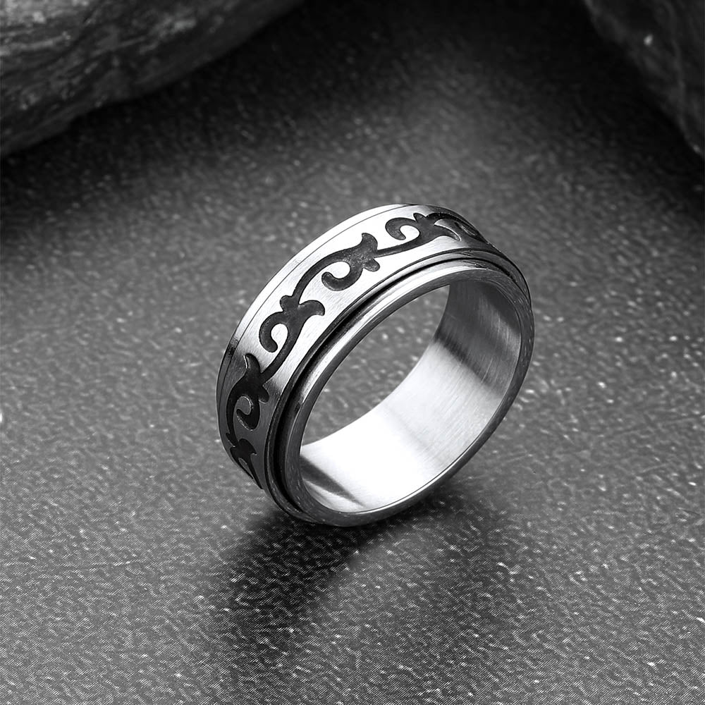 Celtic Knot Finger Spinner Band Ring for Men