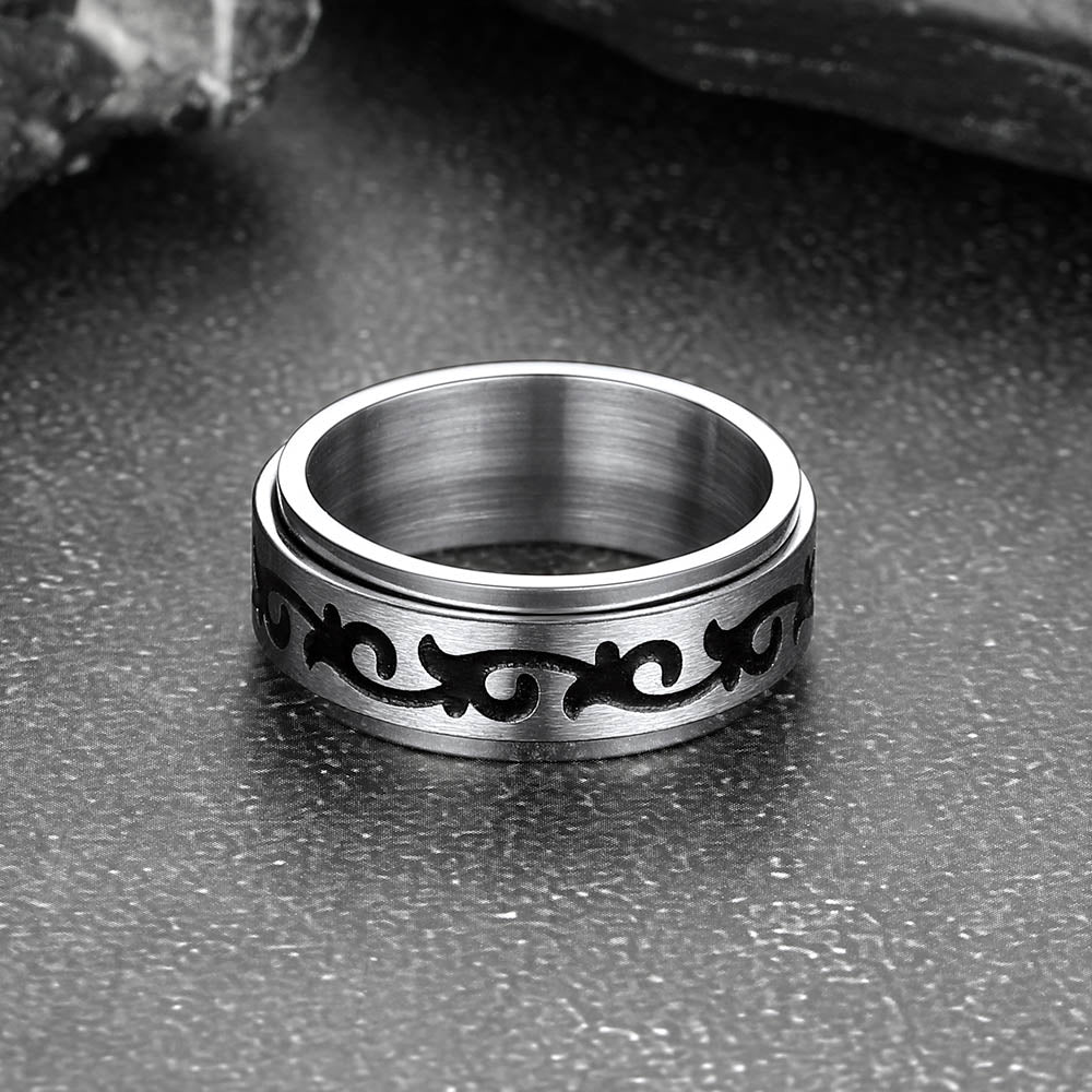 Celtic Knot Finger Spinner Band Ring for Men