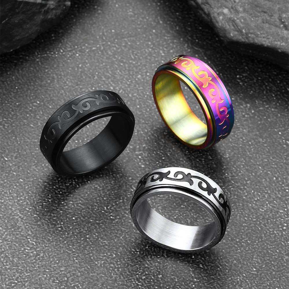Celtic Knot Finger Spinner Band Ring for Men