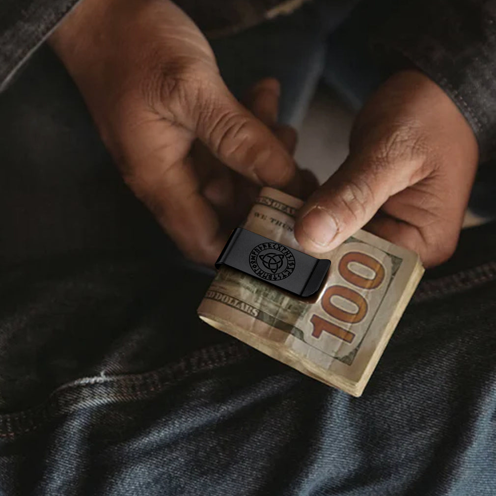 Personalised Celtic Knot Money Clip Slim Wallets