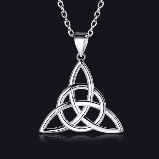 Sterling Silver Irish Celtic Trinity Knot Necklace for Womenimg