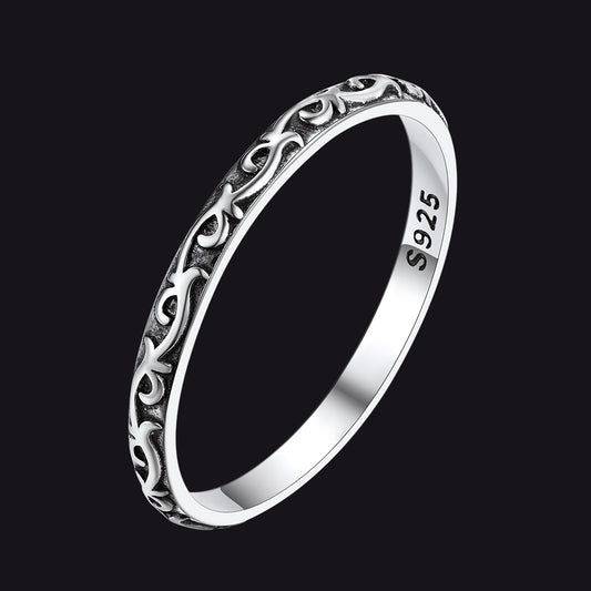 925 Sterling Silver Band Ring for Women Celtic Knot Vintage Ring Jewelleryimg