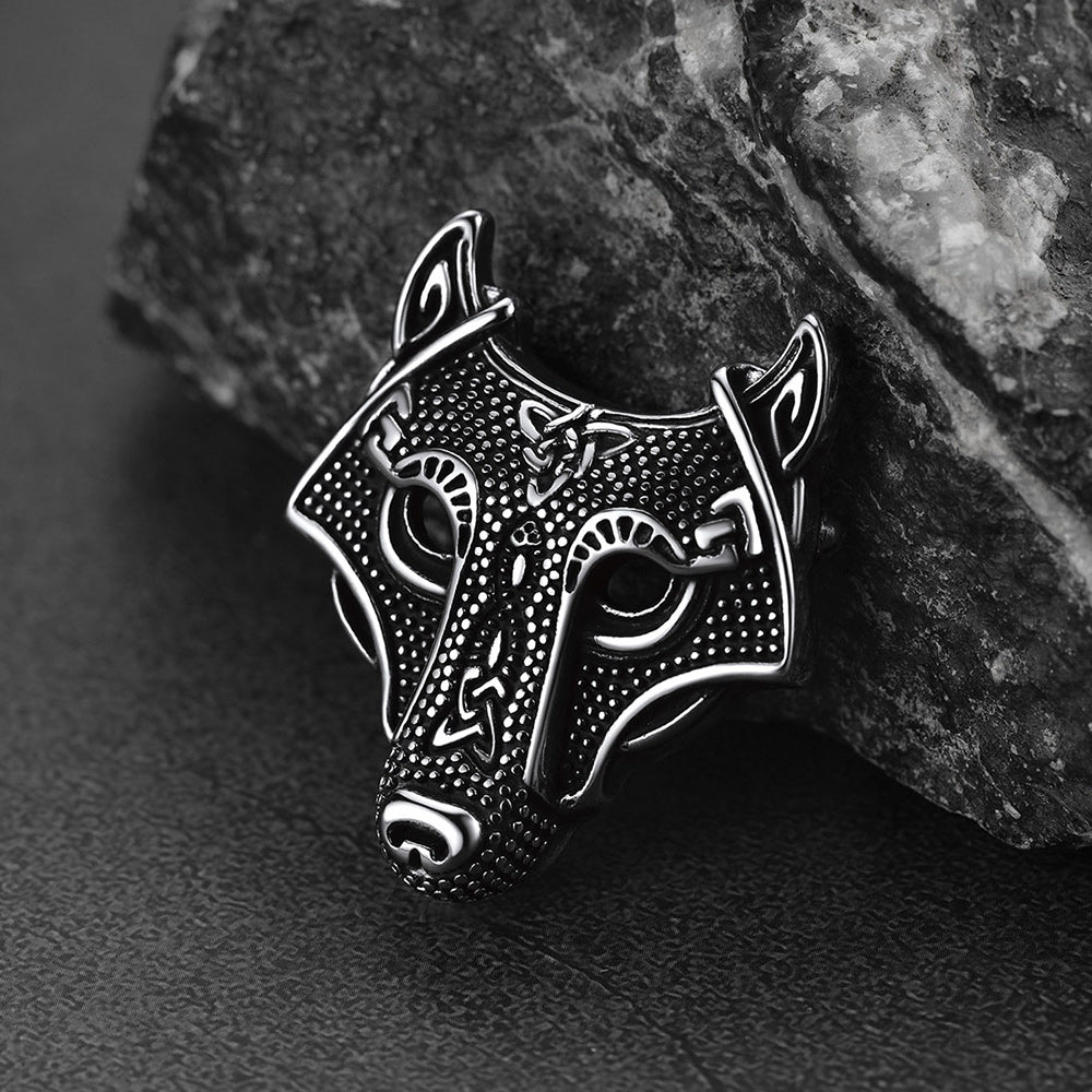 Viking Celtic Knot Wolf Brooch Pin Gifts for Men