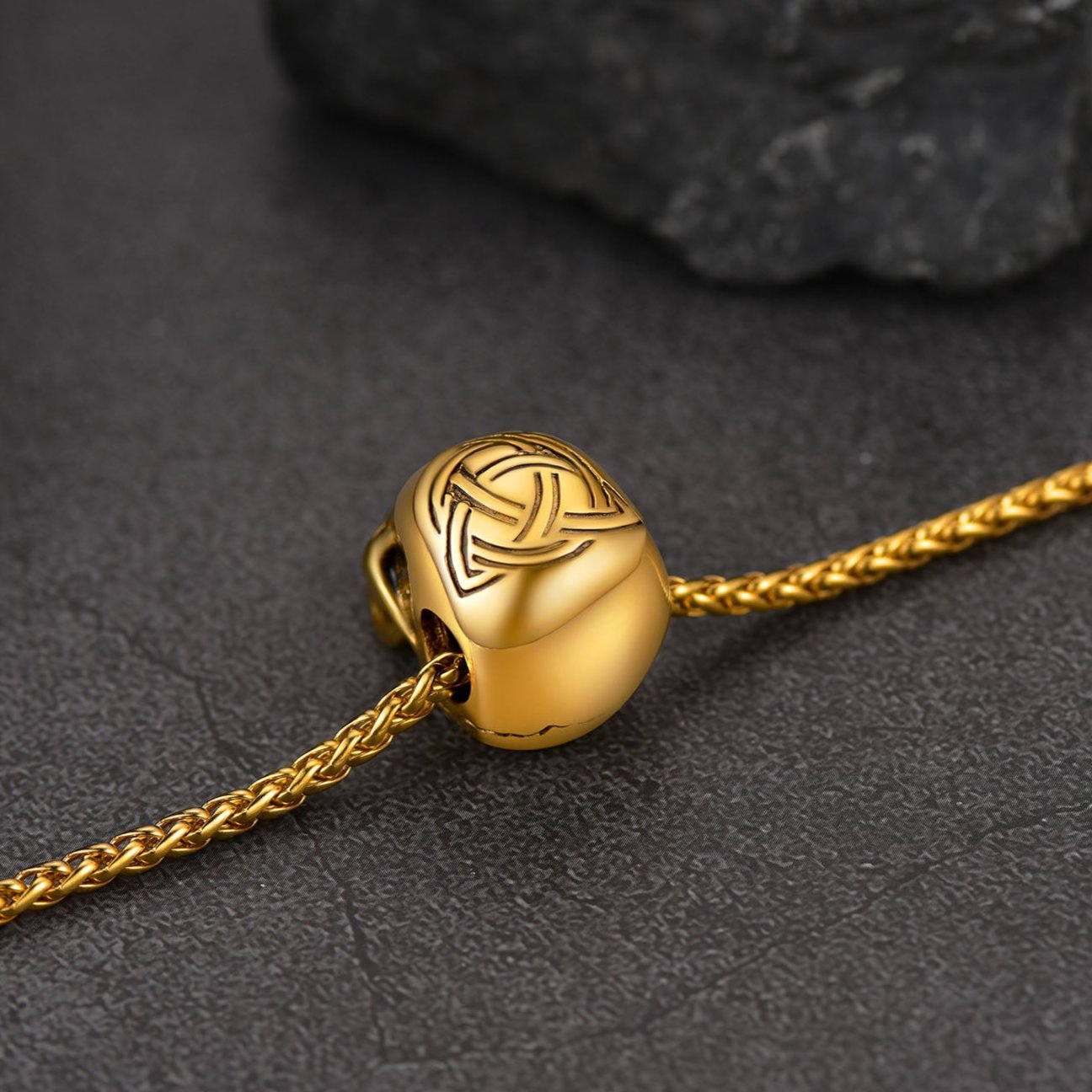 Gothic Celtic Skull Pendant Necklace for Men