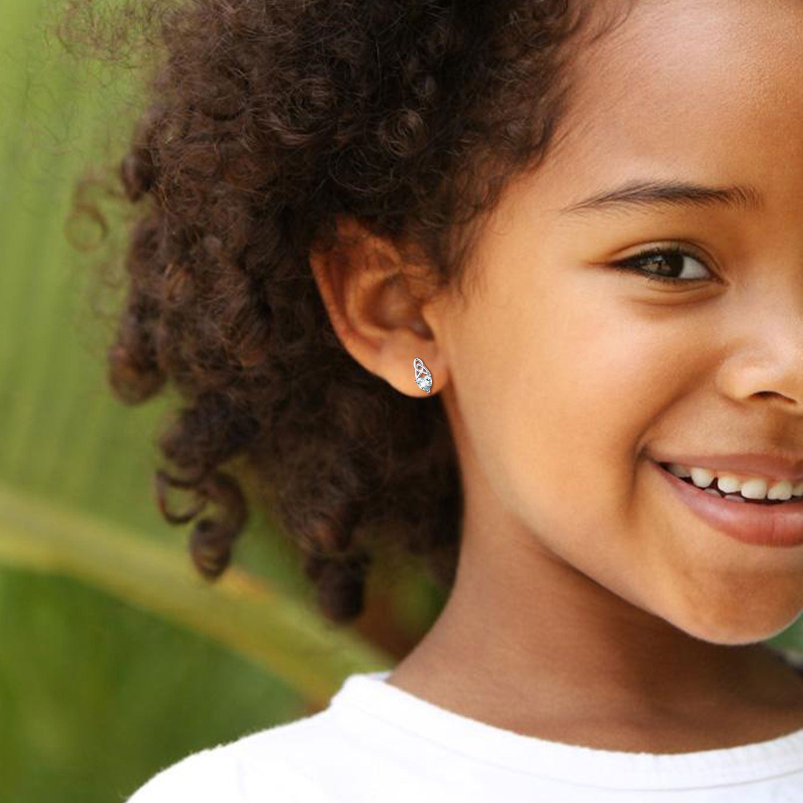 Sterling Silver Irish Celtic Trinity Knot Birthstone Stud Earrings for Women