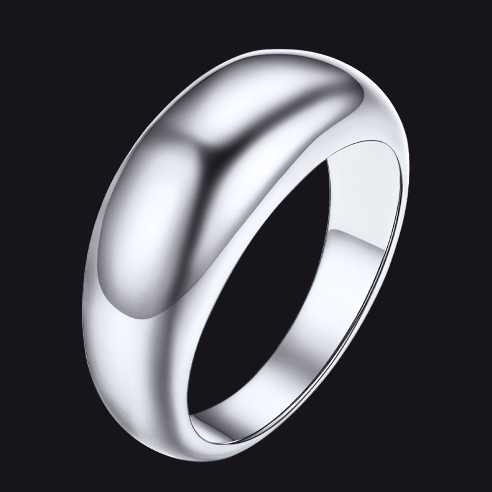 Chunky Dome Statement Rings for Men Women, 8/16/23mm Widths