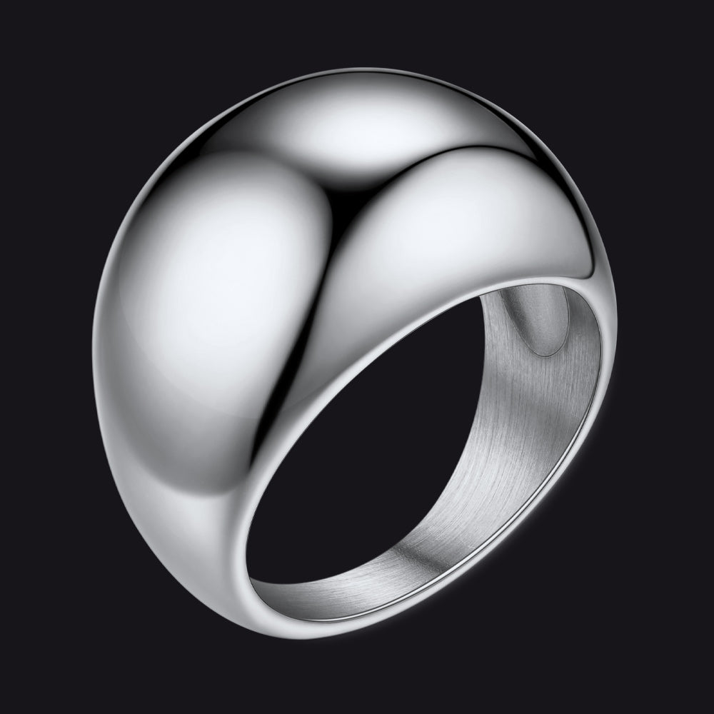 Chunky Dome Statement Rings for Men Women, 8/16/23mm Widths