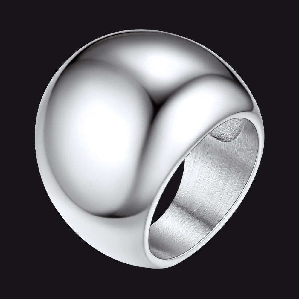 Chunky Dome Statement Rings for Men Women, 8/16/23mm Widths