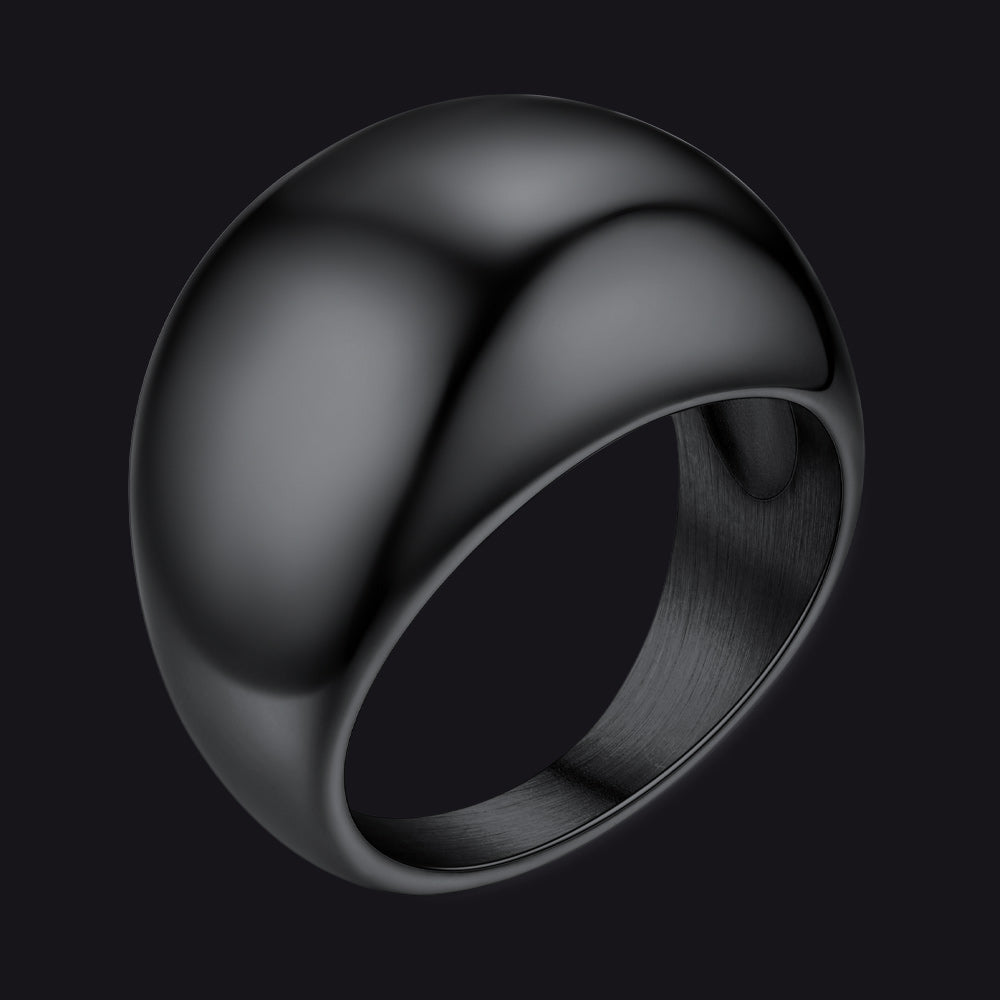Chunky Dome Statement Rings for Men Women, 8/16/23mm Widths