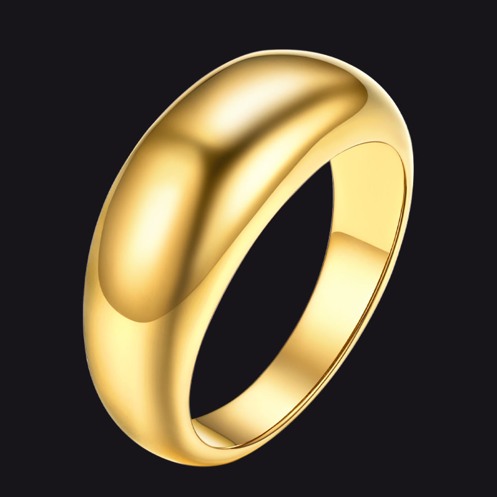 Chunky Dome Statement Rings for Men Women, 8/16/23mm Widths