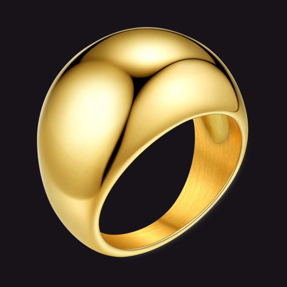 Chunky Dome Statement Rings for Men Women, 8/16/23mm Widths