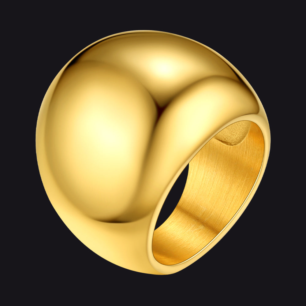 Chunky Dome Statement Rings for Men Women, 8/16/23mm Widths