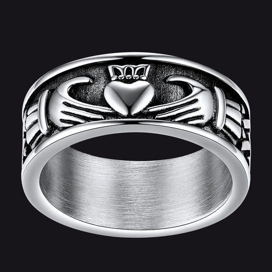 FaithHeart Claddagh Love Wedding Personalized Band Ring FaithHeartimg