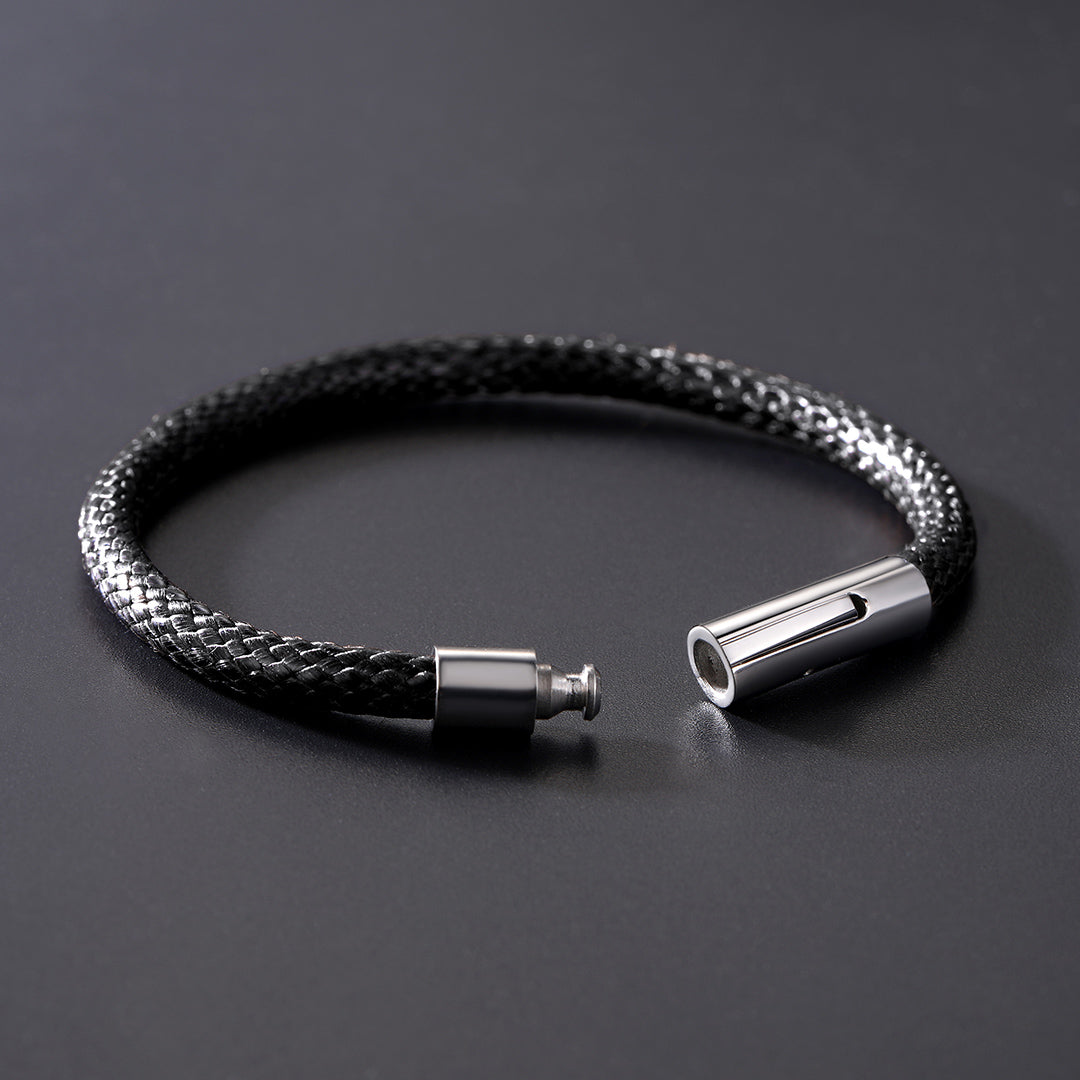Clasp Braided Genuine Leather Bracelet for Men Women