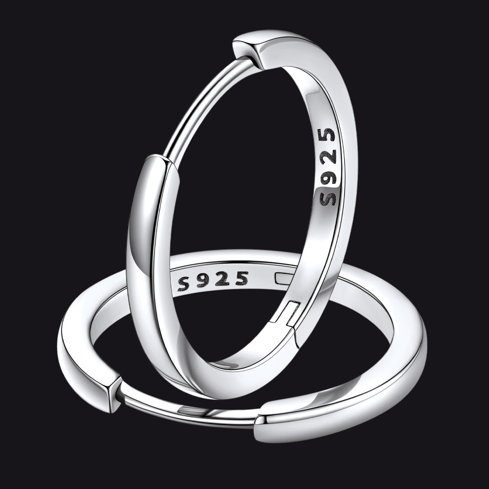 16mm Silver Huggie Hoops Unisex