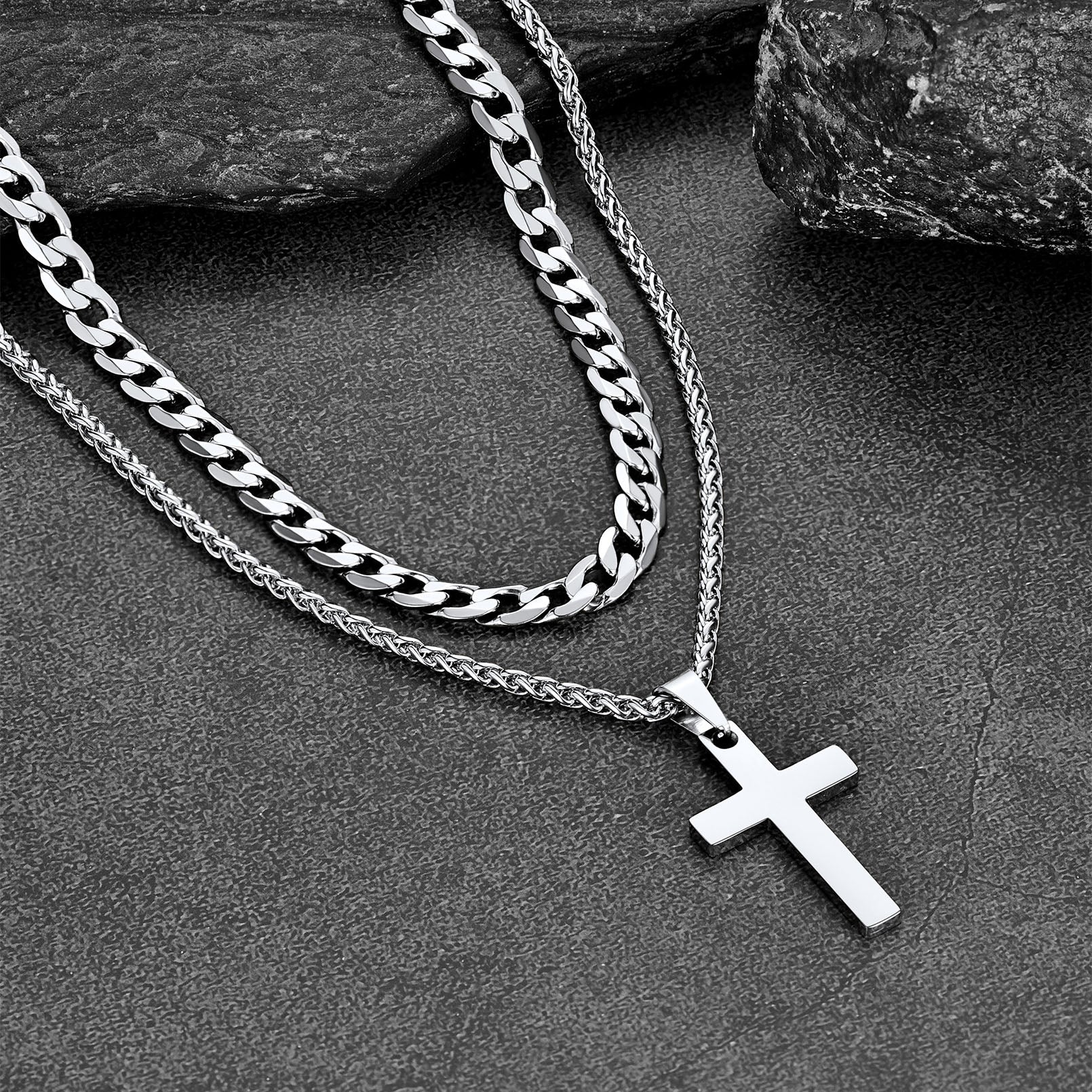 Cuban Chain Cross Necklace