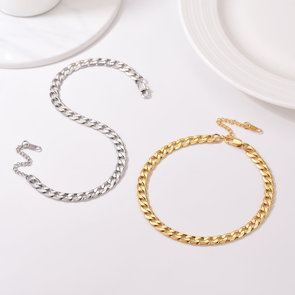 High-quality stainless steel Cuban chain texture