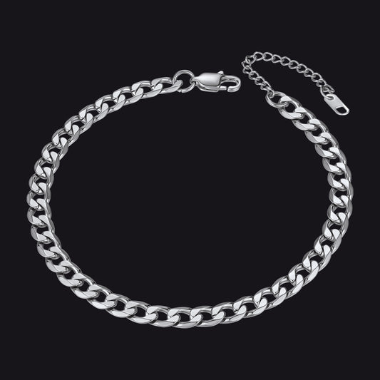 Silver Cuban chain anklet for women beach jewelryimg