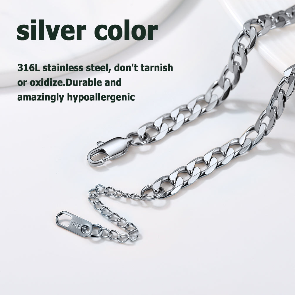 High-quality stainless steel Cuban chain texture