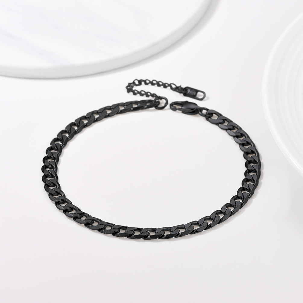 Black Cuban Chain Link Anklet