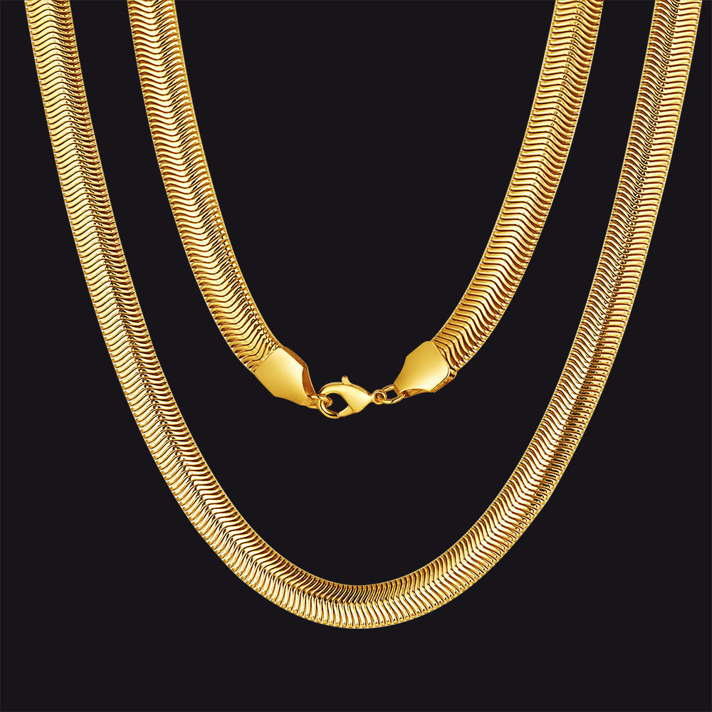 Snake Chain Link Necklace for Men Women 8MM