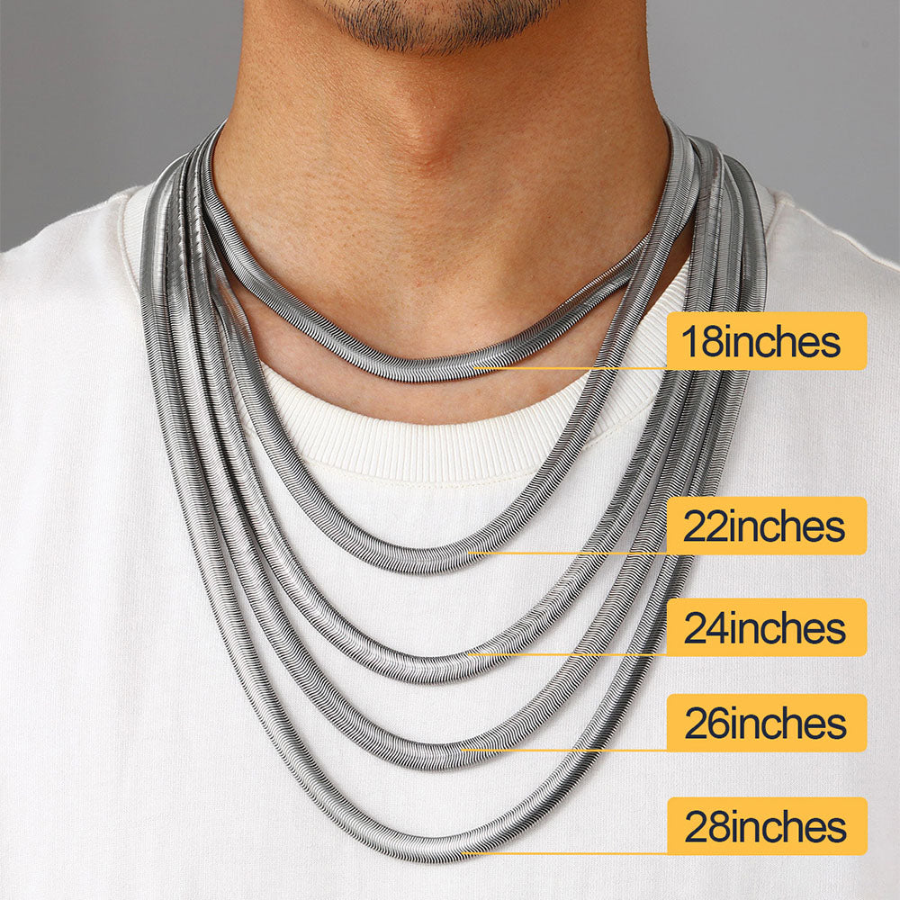 8mm Cuban Link Snake Chain Necklaces for Men Women