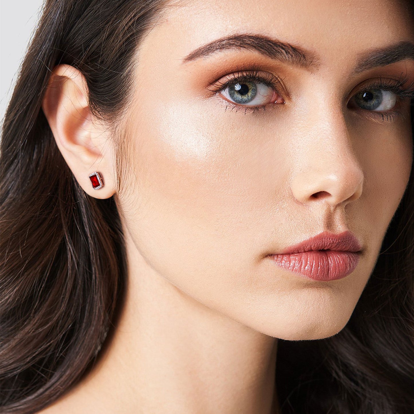 S925 Silver Cubic Zirconia Square Halo Stud Earrings Gift for Women Men