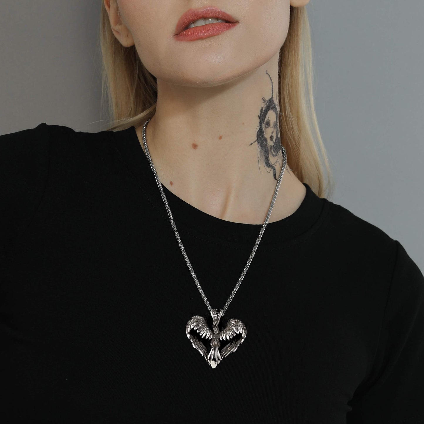 Vintage Viking Stainless Steel Phoenix Pendant Necklace for Men FaithHeart Jewelry