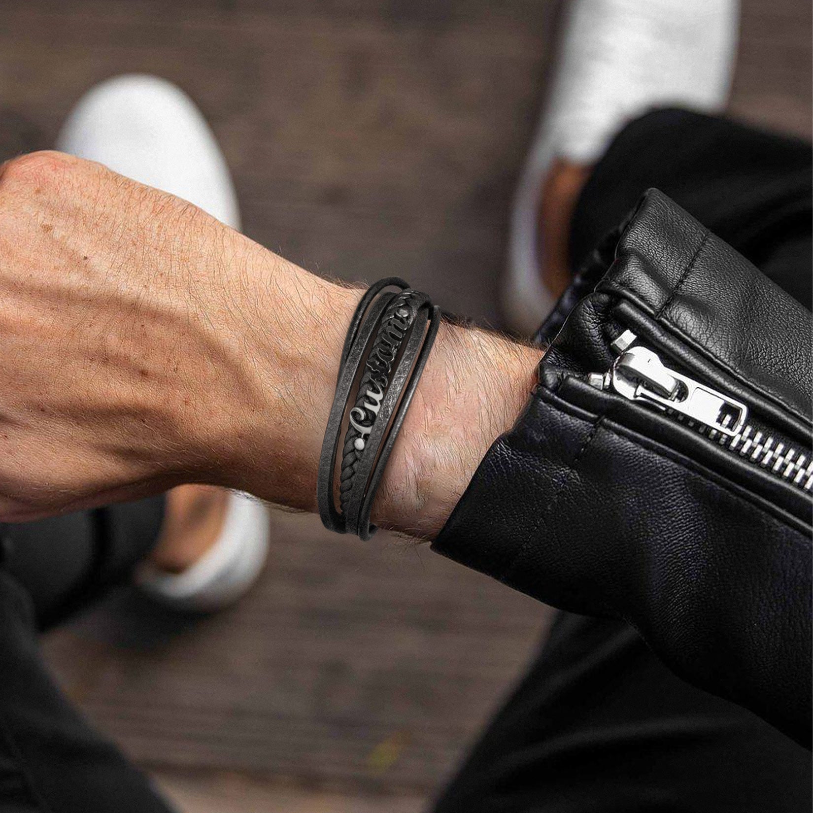 Custom Leather Bracelet for Men