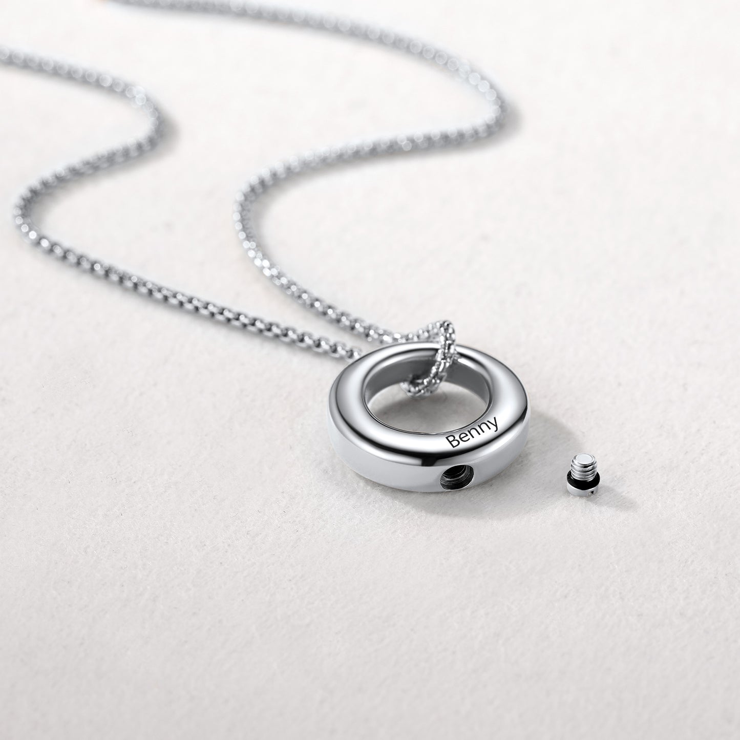 Custom Circle of Life Urn Ashes Necklace for Men Women