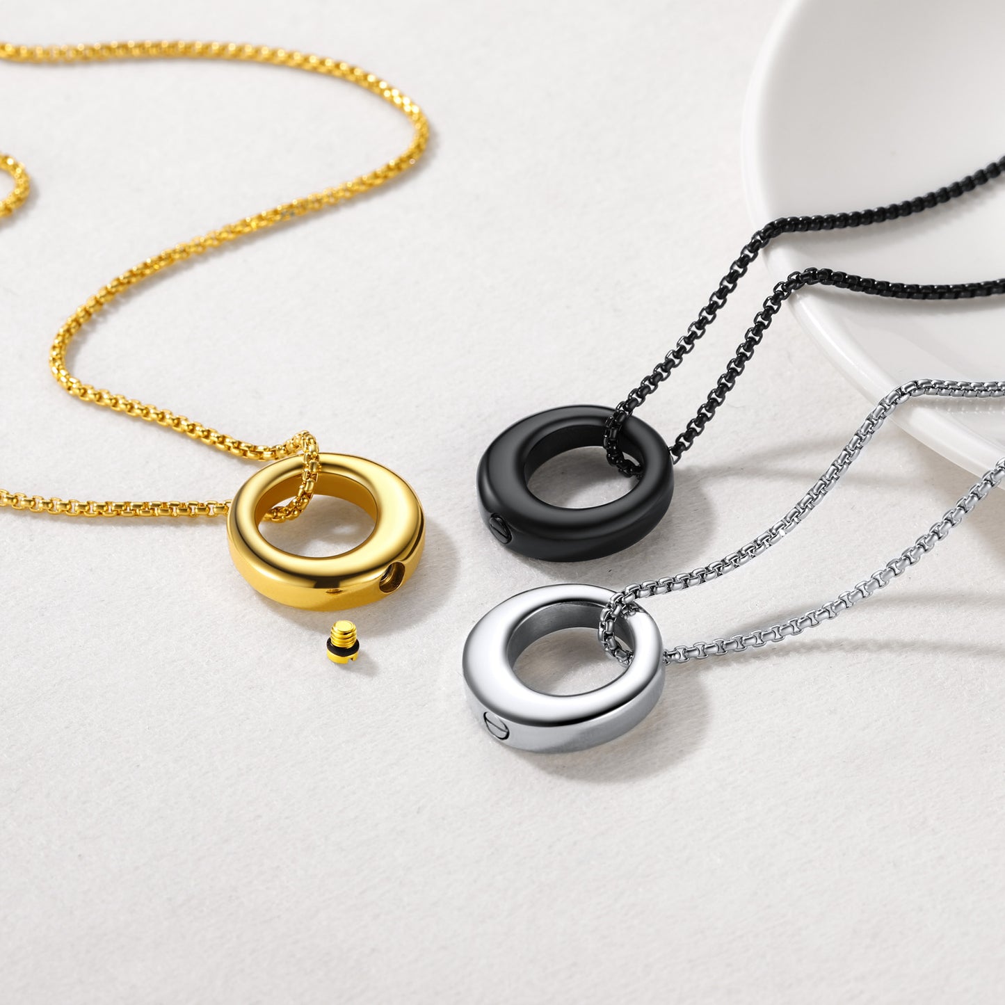Custom Circle of Life Urn Ashes Necklace for Men Women