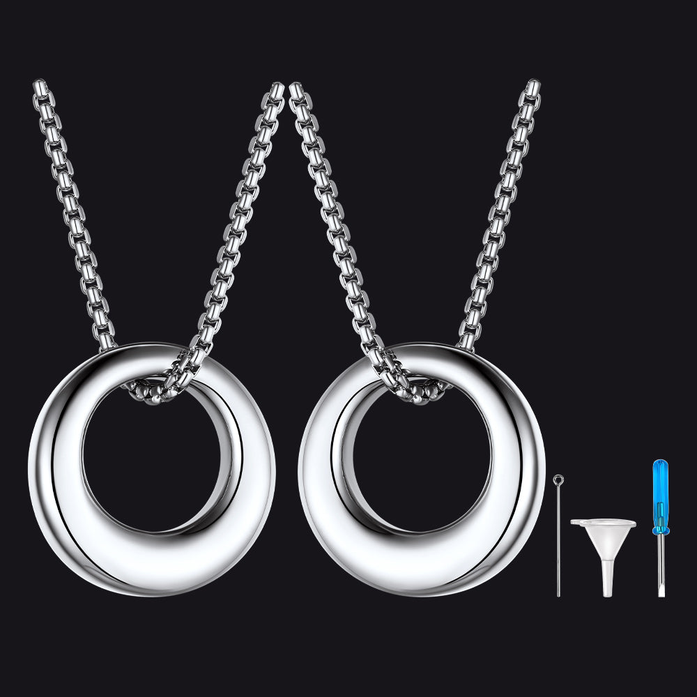 Custom Circle of Life Urn Ashes Necklace for Men Women