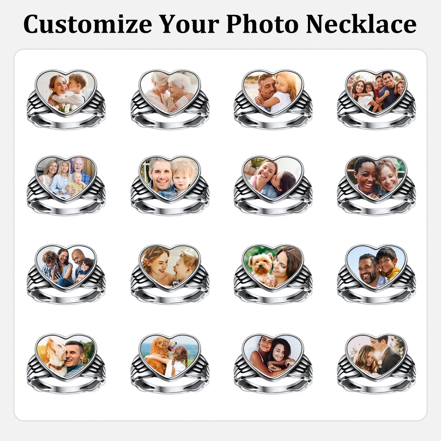 Customizable Photo Heart Ring, perfect for memorial or personalized gifts