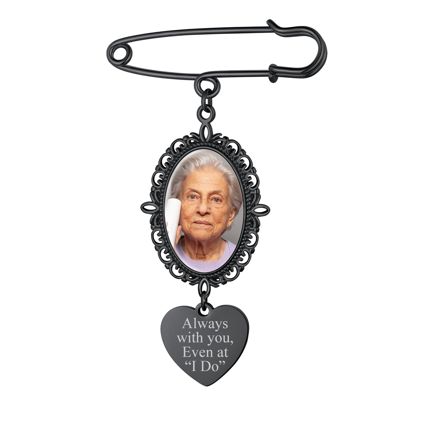 Custom photo lapel pin for wedding, Always with you memorial jewelry