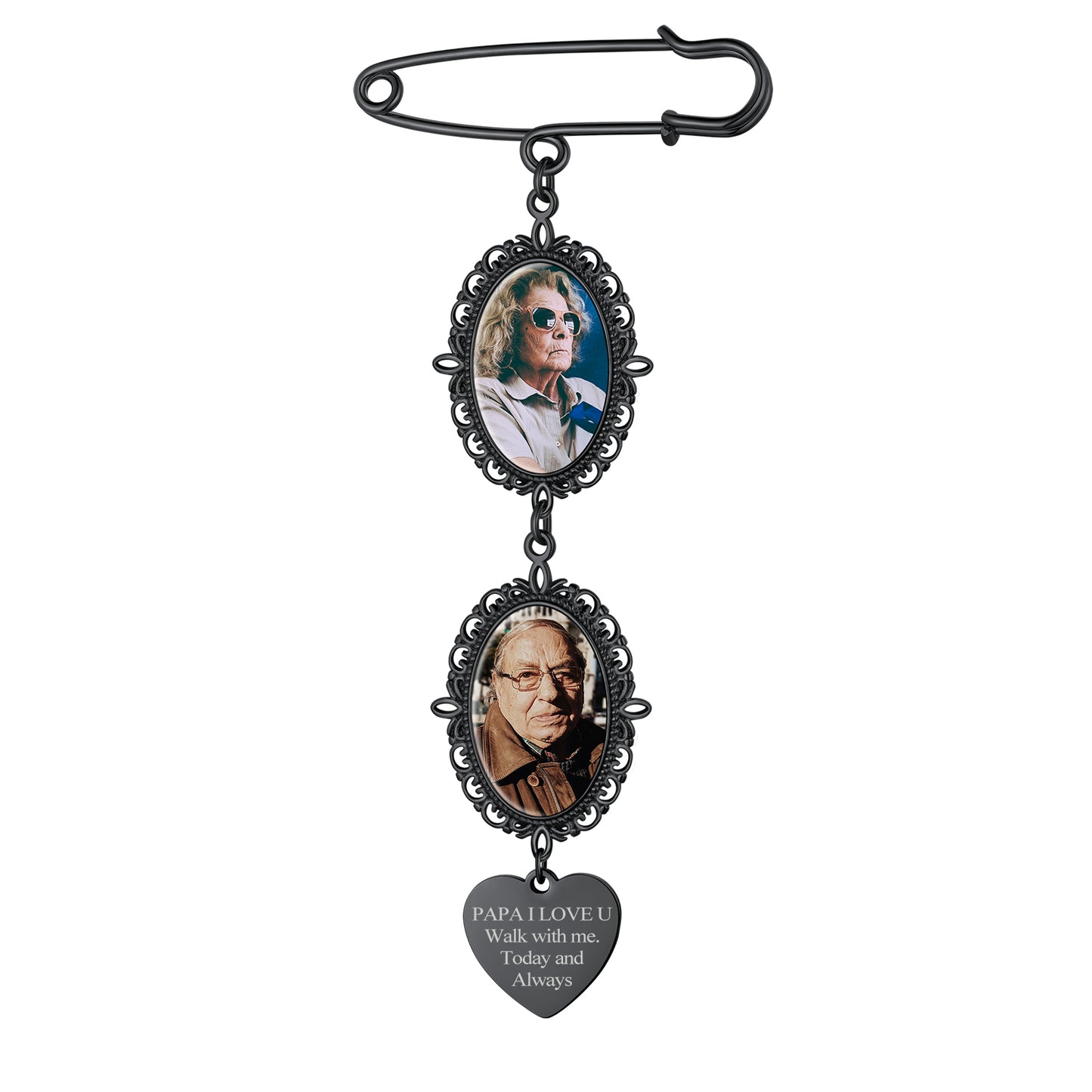 Custom Photo Lapel Pin Memorial Gift for Men Women, Wedding Funeral Boutonniere Pin